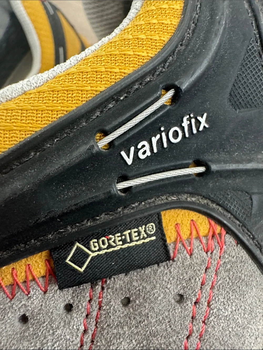 Meindl‎ Women's Gray Suede Athletic Shoes with Yellow Accents